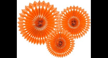 """Tissue fan, oranje, 20-30cm (1 zakje met 3 stuks)"""