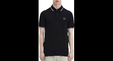 Fred Perry - Twin Tipped Poloshirt - Zwart/ Roze/ Blauw