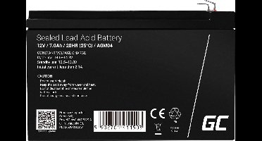 Green Cell 12V 7Ah (6.3mm) 7000mAh VRLA AGM accu