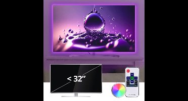 TV backlight set met 2 RGB strips tot 32 inch