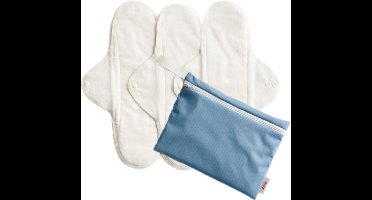ImseVimse wasbaar maandverband Nacht-/kraamverband met wetbag - wit - 3 stuks