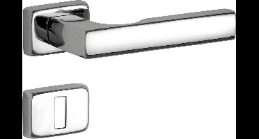 Deurkruk op rozet - Chroom gepolijst - Messing - M&T - M&T Krukgarnituur BB Mini S, glans chroom