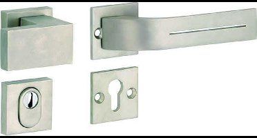 Deurkruk op rozet - Nikkel mat ongelakt - Messing - M&T - M&T knop- en krukgarnituur knop rechts PC met kerntrek SKG*** Toro, mat nikkel ongelakt
