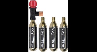 MTB Cycling CO2 fietspomp - mini pomp set met 4 patronen - 16 gram