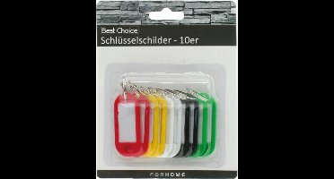 best choice sleutellabels 10 stuks diverse kleuren