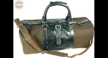 Hudson-bay - lederen tas - leer tas - Grey-brown-leather -bag.  ''high class'' 50 x 25 x 25CM. PROMOTIE