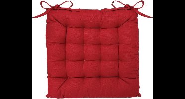 Atmosphera - Stoelkussen - Zitkussen - 38x38 cm - 2 lintjes - Loria Rood