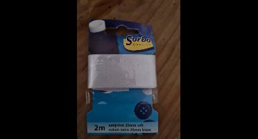 Satijnlint 25mm Wit Sorbo