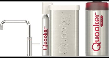 Quooker Fusion square met COMBI boiler en CUBE reservoir 5-in-1 kokend water kraan Chroom