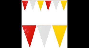 PVC vlaggenlijn rood/wit/geel 10 meter