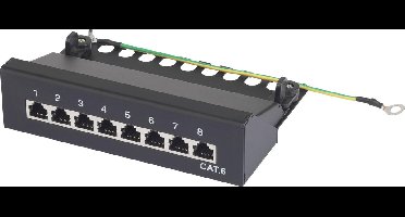Renkforce 8 poorten Netwerkpatchbox CAT 6 1 HE Ingericht