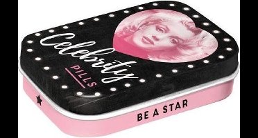 Pepermunt Blik Marilyn Monroe Celebrity Pills mint box 4 x 6 cm