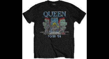 Queen - Tour '80 Heren T-shirt - S - Zwart