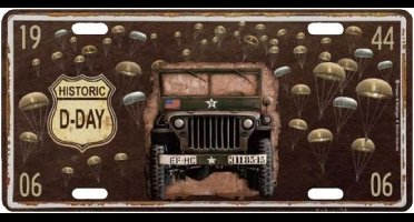 D-Day Metalen Kentekenplaat Met Reliëf