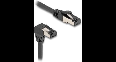 Delock RJ45 Network Cable Cat.8.1 S/FTP 90° downwards angled / straight 5 m black