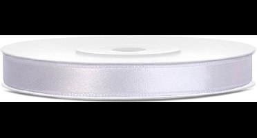 Satijn lint Wit, 6 mm, rol 25 yard (22,85 meter)