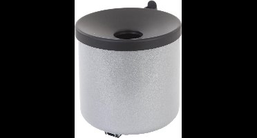 Vlamdovende wandasbak aluminium met zwart deksel