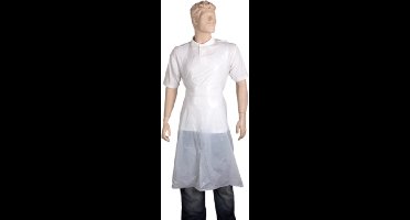 Plastic Wegwerp Schorten Wit - Optimale Bescherming - 100 Stuks - Schort en jas, LDPE, 81x125cm, 12my, Wit (little dutch)