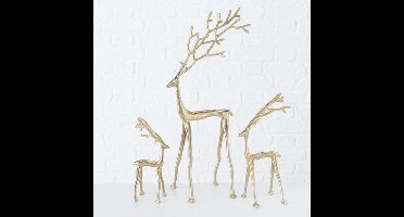 rendier aluminium Frody goudkleur set van 3 stuks . Boltze .Hoogte 29cm tot 67cm