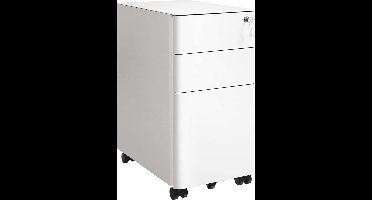 Caisson de Rangement Bureau 3 Tiroirs sur Roulettes Blanc