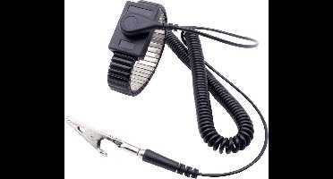 Quadrios ESD-armband Zwart Drukknop 4 mm