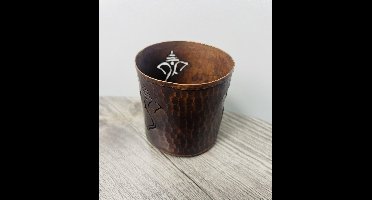 Copper Tealight Holder/ Antique Finished/ Ganesh Carving/ Hand Crafted/ 6cm