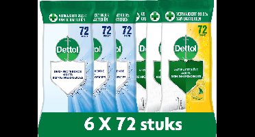 Dettol Doekjes Hygienisch Citrus 72st - 6 Stuks - Voordeelverpakking