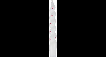 Ginger Ray - Ginger Ray - Gedraaide dinerkaarsen met hartjes - 2 stuks - 24 cm (H)