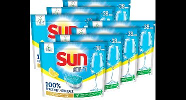 Sun All-in One - Vaatwastabletten met Ecolabel Citroen - Voordeelverpakking 7 x 38 tabs (266)