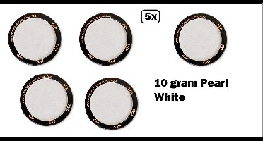 5x PXP Professional Colours 10 gram Pearl White - Schmink wit festival thema feest party fun
