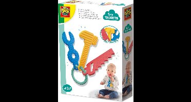 SES Creative Tiny Talents Sensory Speelgereedschap - Hamer, Zaag en Sleutel - Vanaf 3 Maanden - Baby Speelgoed - Motorische Ontwikkeling - Schoencadeautjes Sinterklaas