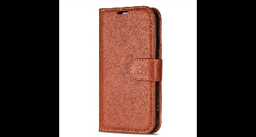 Hoesje Geschikt voor Apple iPhone 16e/Wallet case /iphone 16e hoesje/iphone 16e case / book case Portemonnee kaarthouder/ magneetflipje/ kleur Bruin