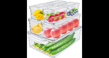 Tidy Tribe Koelkast Organizer 7 stuks, transparant