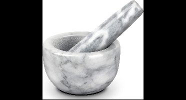Mortar met Pestle 1/8L capaciteit Mini en exquise marmer met anti-slip pad wit
