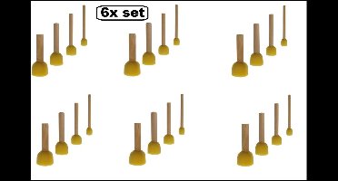 6x Set PXP Professional Colours Sponspenselen set- 4 stuks per set- Grime spons penseel thema feest verjaardag party