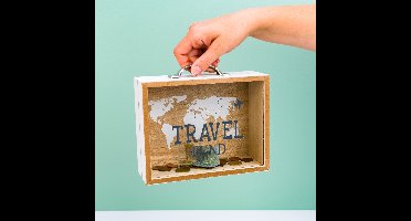 Travel Houten Koffer Spaarpot