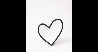 vtwonen - Wandspiegel - Metaal - Zwart- Hartvorm - 30 cm
