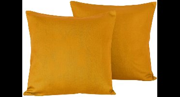 De Witte Lietaer Set Kussenslopen Olivia Copper - 2 stuks - 40 x 40 cm - Oranje - Katoen Satijn