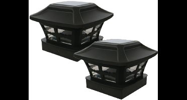 Oneay Set van 2 solar schuttingpaallampen, paalkoplampen, tuinverlichting
