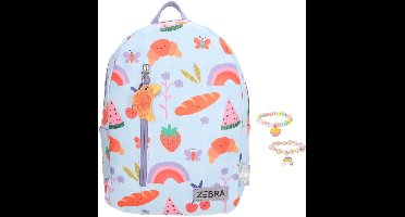 Zebra Rugzak Lily Picknick Party - rugtas, schooltas, kinderrugzak + armbandje