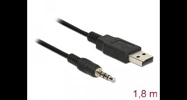 Delock Converter USB 2.0 Type-A male to Serial TTL 3.5 mm 4 pin stereo jack 1.8 m (3.3 V)
