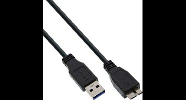 USB Micro naar USB-A kabel - USB3.0 - tot 2A / zwart - 2 meter