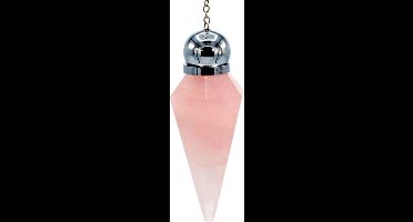 Pendel rozenkwarts facet geslepen spits + sierkraal - 5.6 - Edelsteen - Mineraal - M