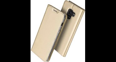 Hoesje geschikt voor Samsung Galaxy S9 Plus - Kunstlederen Wallet - Goud met Siliconen Houder - Portemonee
