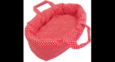 Poppendraagmand - Draagwiegje - Rood met stipjes