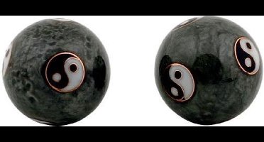 Meridiaankogels Yin Yang Tai Chi grijs - 3.5 cm (2 stuks) - S