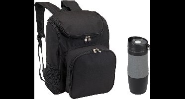Picknicktas Backpack met thermosbeker grijs