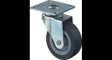 Kelfort ZWENKWIEL GRIJS RUBBER 25MM GEG. MET GLIJLAGER
