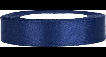 Satijn Lint Donkerblauw 12mm 25m