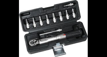 1/4 Draaimomentsleutel set 2-24Nm - 11 delige fietsgereedschap set - met Inbus en Torx doppen bitset - Fiets TorqueSet - inclusief kunststof opbergkoffer